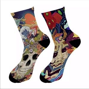 Japanese Skull Skeleton Ukiyoe Socks 4 for $32